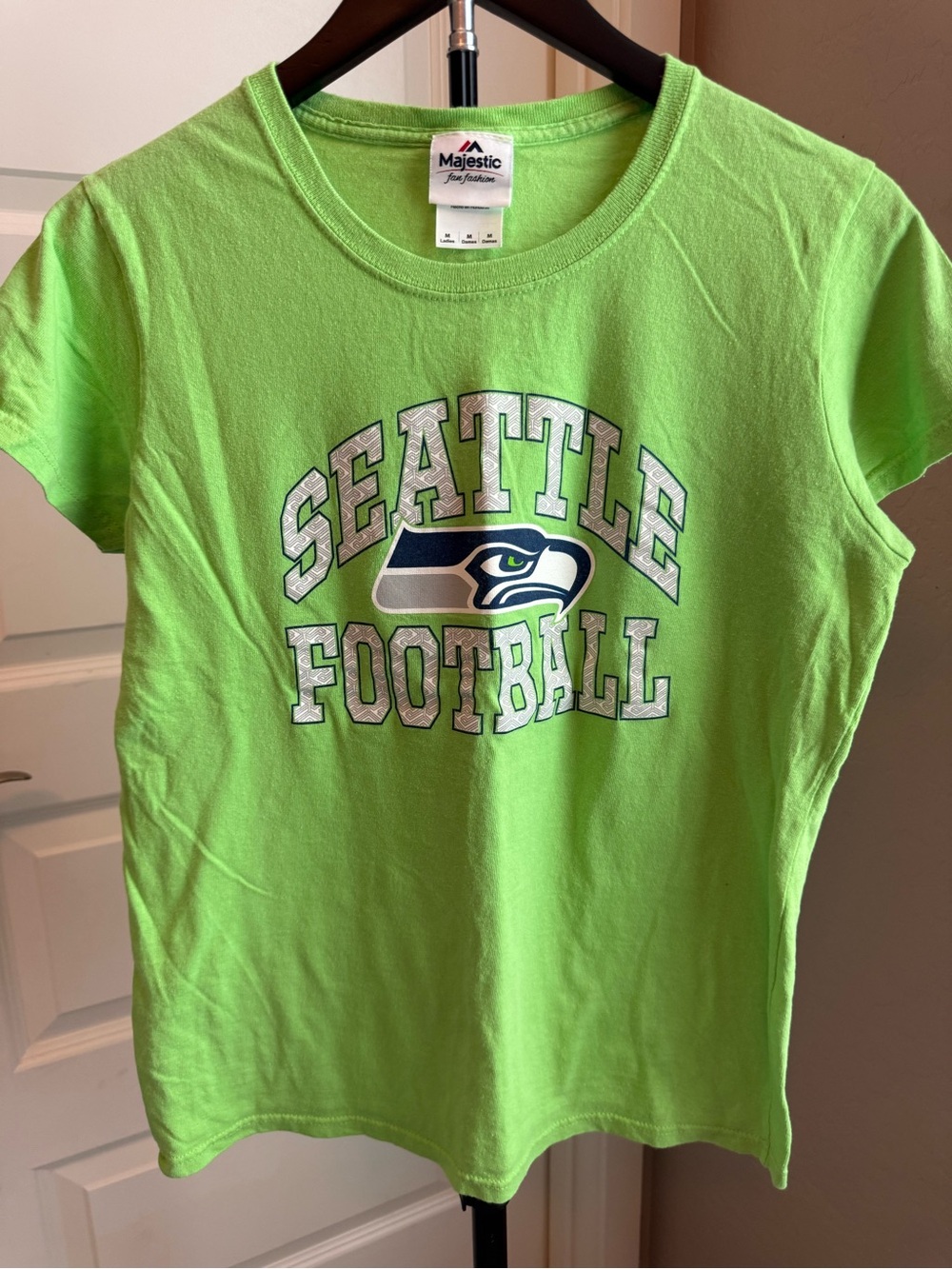 Majestic Seattle Football Tee - Neon Green